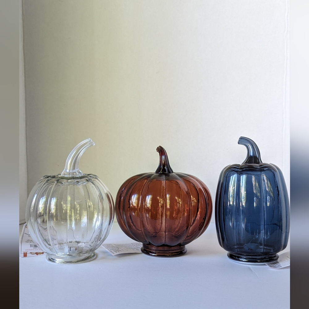 Target Bullseye Playground Halloween Pumpkin 3pc Set Glass Fall LED Light Up